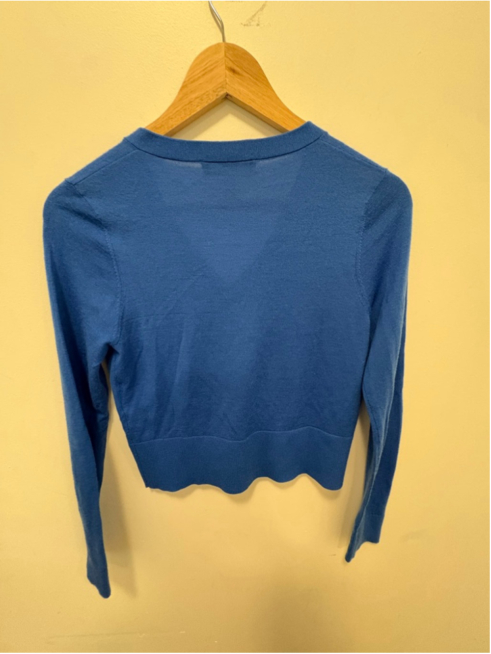 Judith & Charles Blue Cropped Cardigan | V-Neck Button Front | Size M - Picture 4 of 6